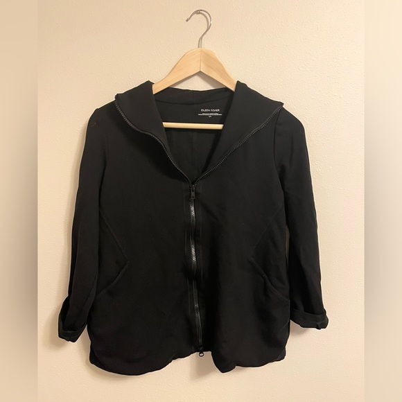 Eileen Fisher Jackets & Blazers - Eileen Fisher -  Women's Black Zip-Up Blazer - Size S/P